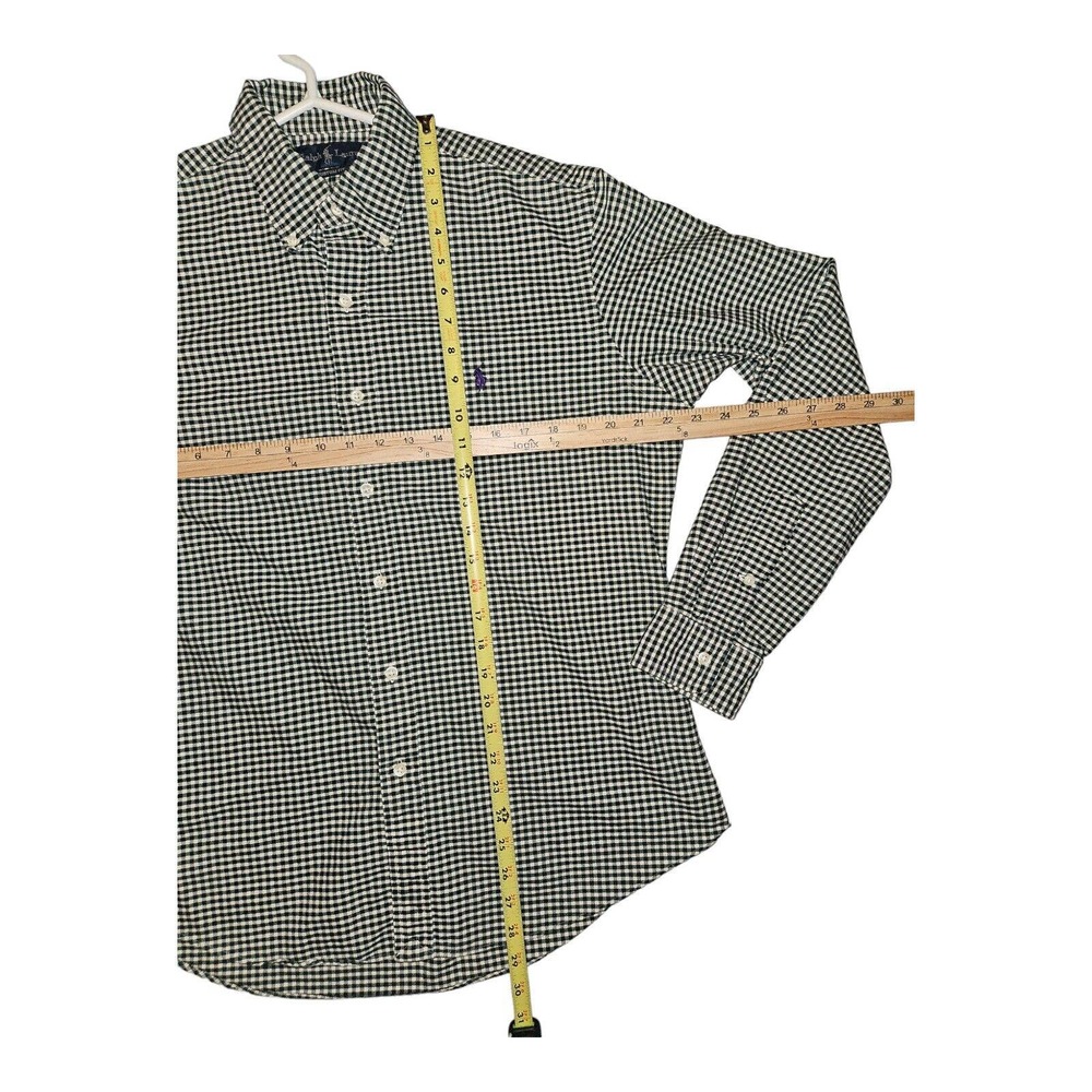 Ralph Lauren Button Down Shirt Large Men's Green Gingham Check Long Sleeve VGT - Picture 4 of 7